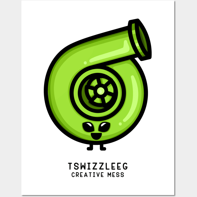 Cutest Turbo - Green Alien Wall Art by hoddynoddy